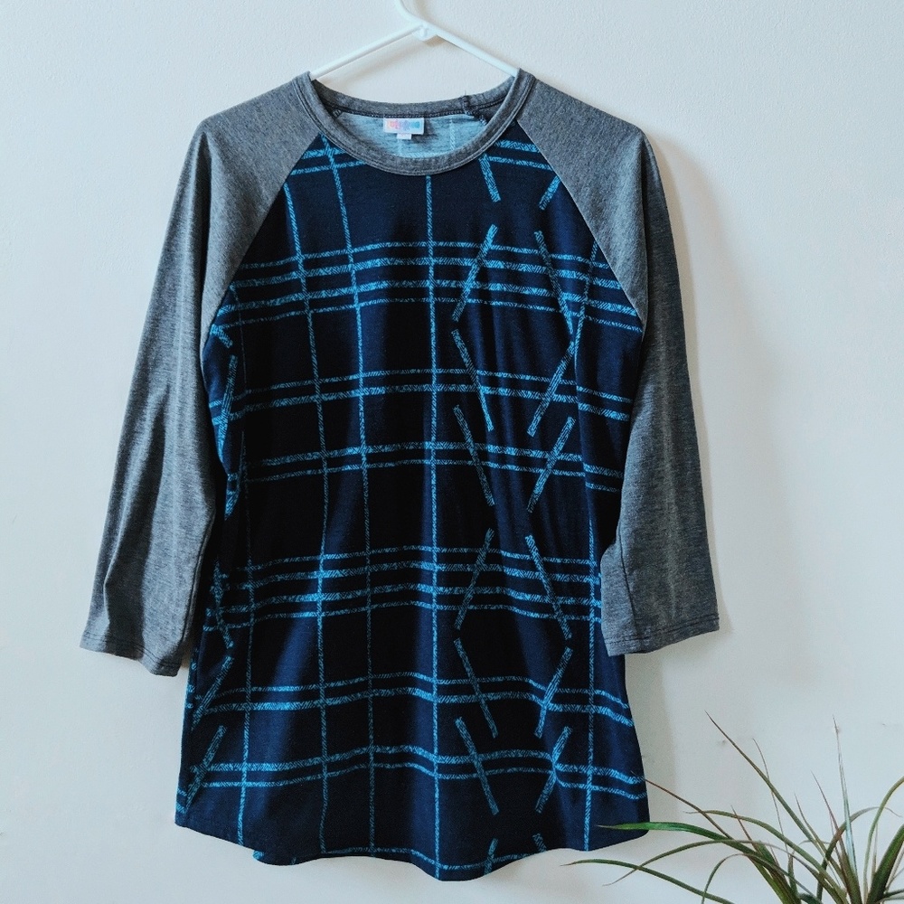 blue + grey long tunic